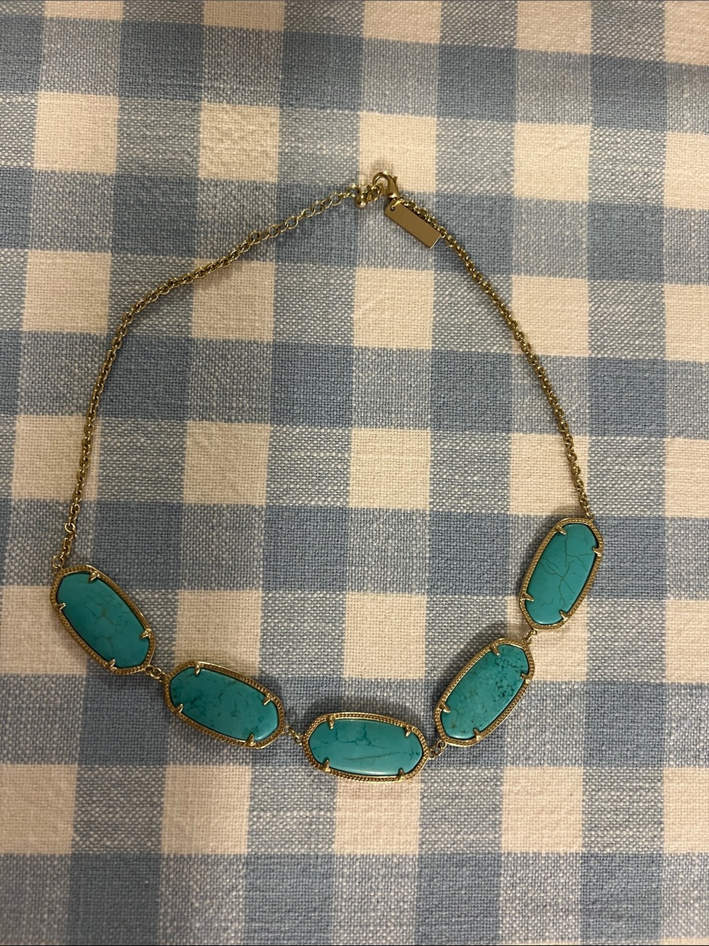 Kendra Scott Turquoise Gold Link Necklace